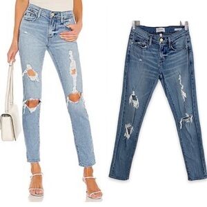 Frame Le Garcon Distressed
Jeans Size 23 Beldon Rips Mid Rise
Straight Fit